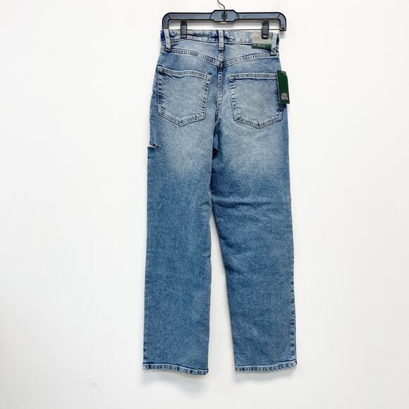Wild Fable Women's High Rise 90's Relaxed Slashed Straight Jeans Medium Wash 00 - Picture 3 of 7